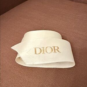 New Dior Ivory Ribbon with Gold Logo